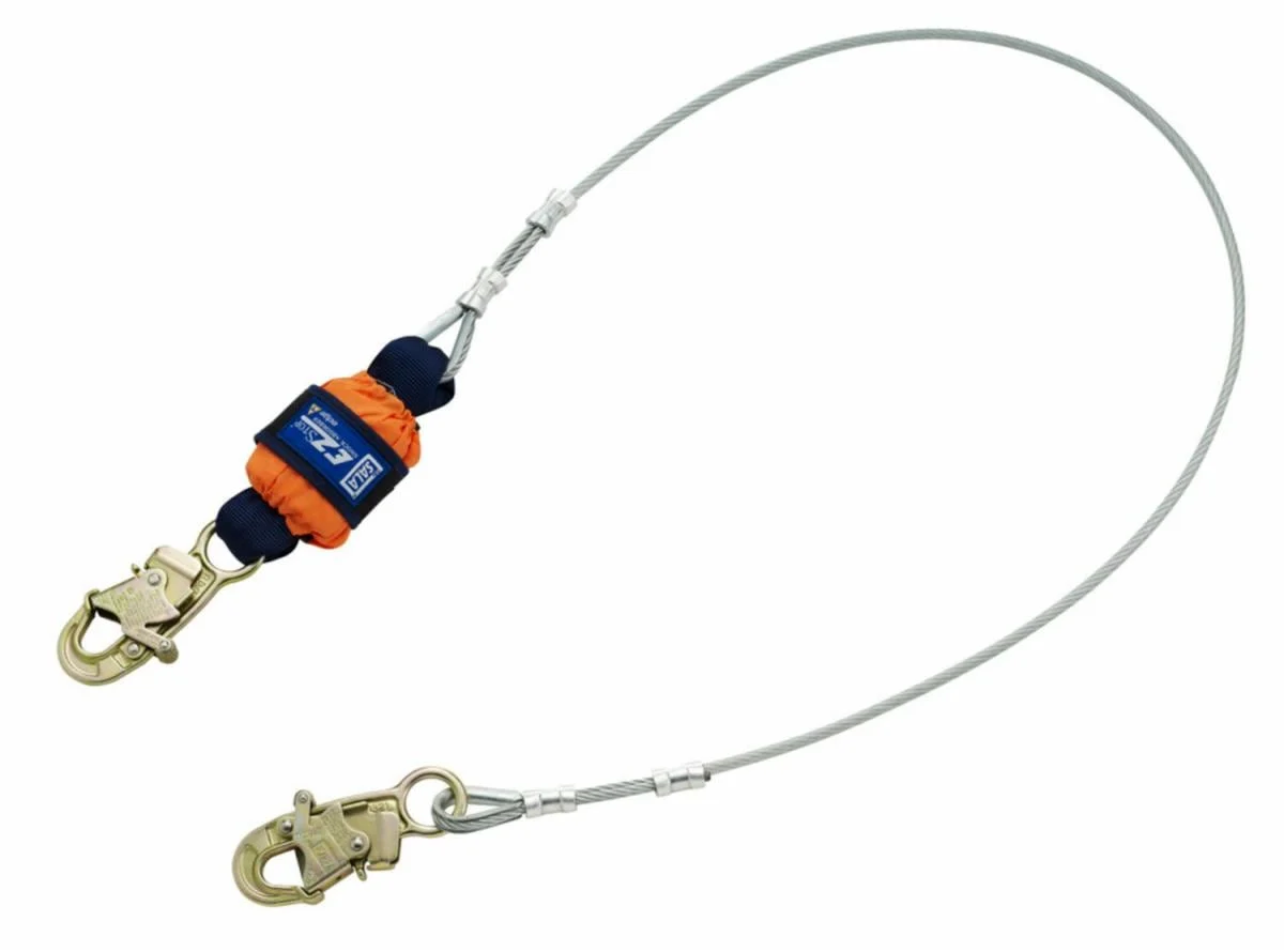 3M™ DBI-SALA® EZ-Stop™ Leading Edge Cable Shock-Absorbing Lanyard 1246066, Orange, 6 ft