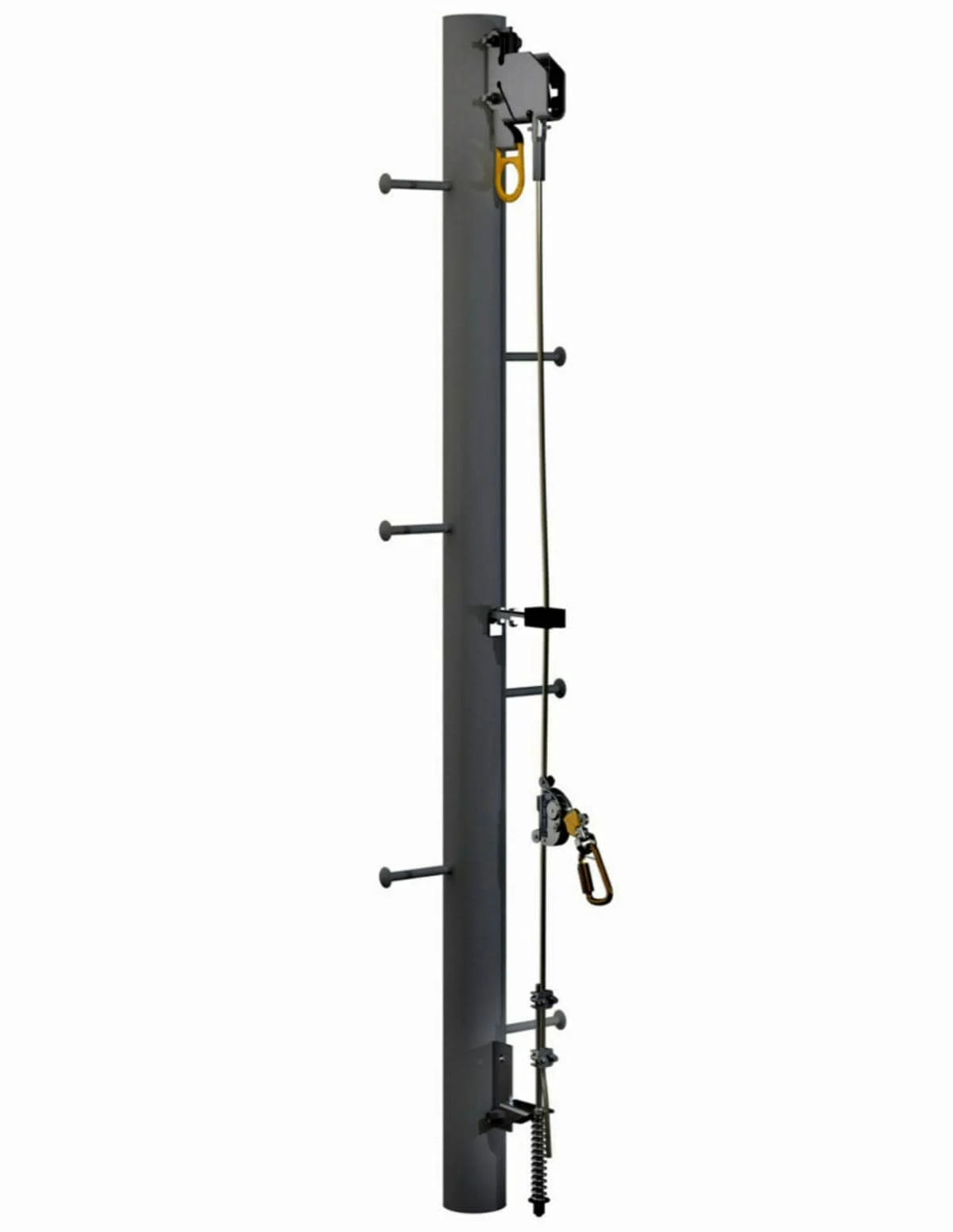 3M™ DBI-SALA® Lad-Saf™ Cable Vertical Safety System Bracketry For Monopole 6116638, 4 User, Stainless Steel
