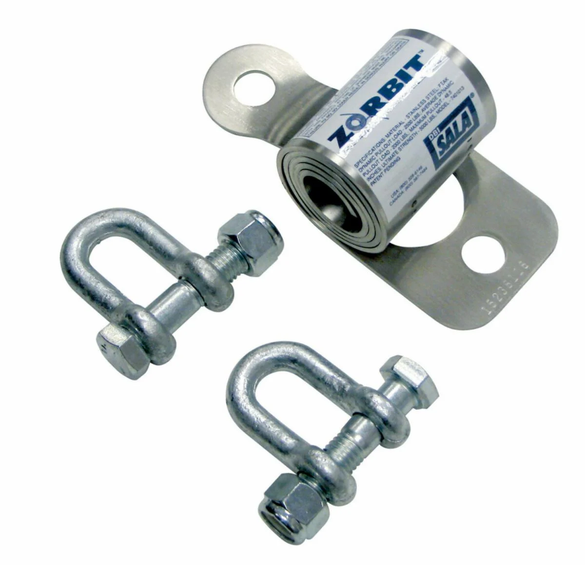 3M™ DBI-SALA® Metal Horizontal Lifeline Energy Absorber with Hardware Kit 7401031, 2 Shackles