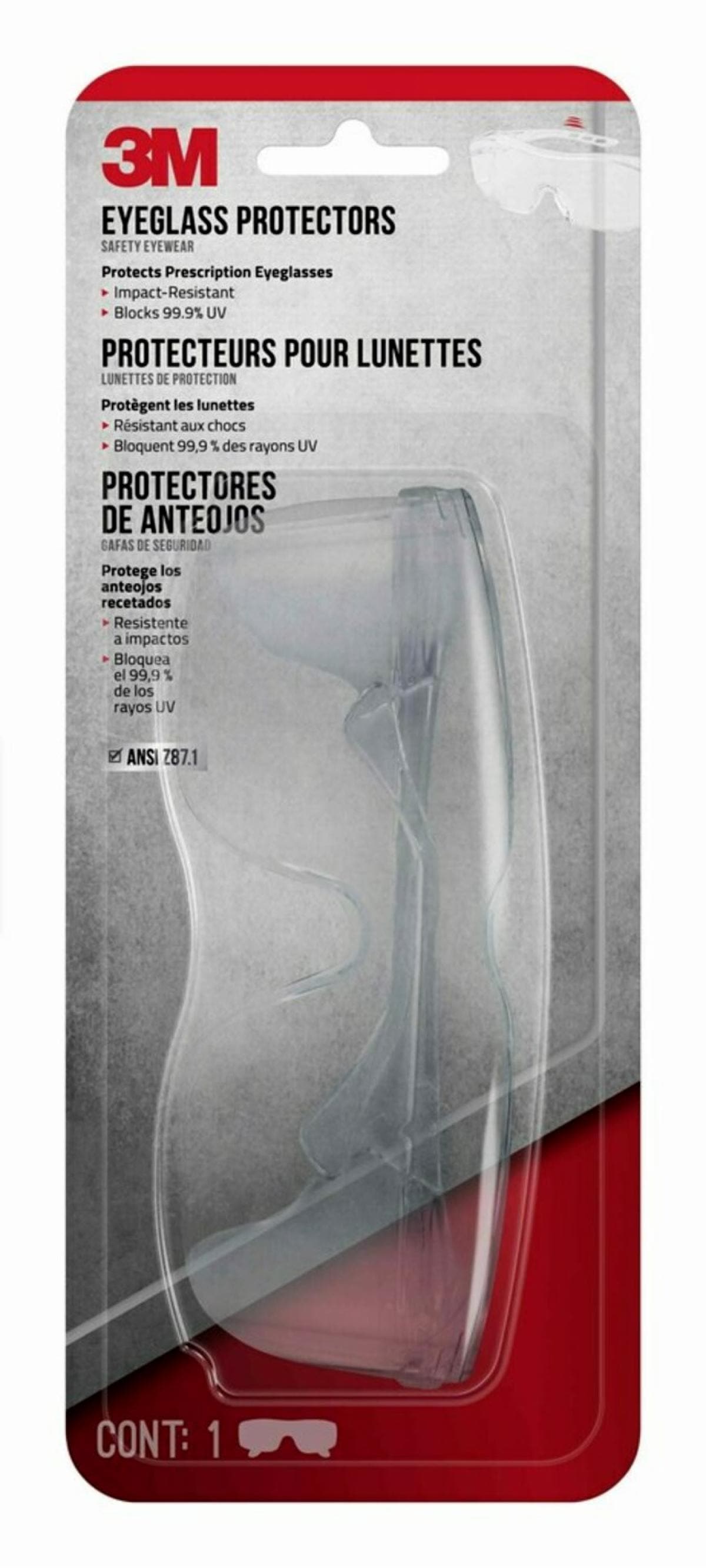 3M™ Eyeglass Protectors, 47030H1-DC, Clear, Clear Lens, Anti-Scratch, 6/case