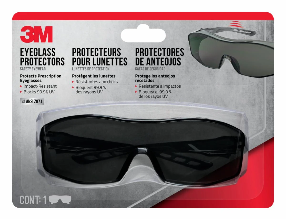 3M™ Eyeglass Protectors Anti-Scratch, 47032H1-DC, Gray, Gray Lens, 6/case