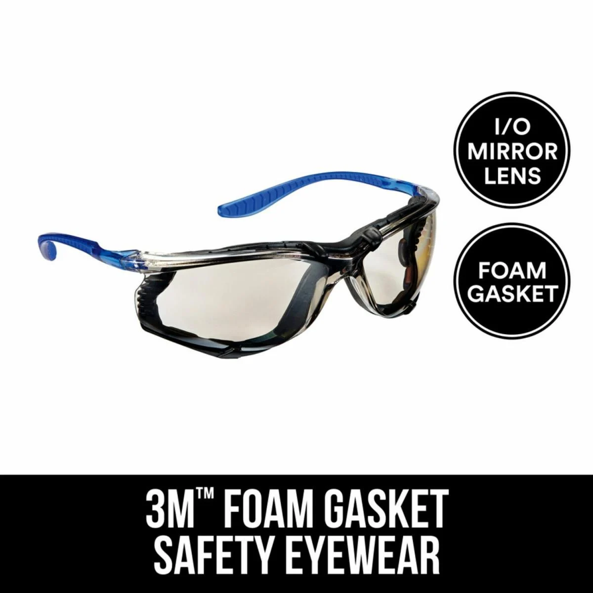 3M™ Foam Gasket Safety Eyewear, Mirror Lens, Anti-Fog