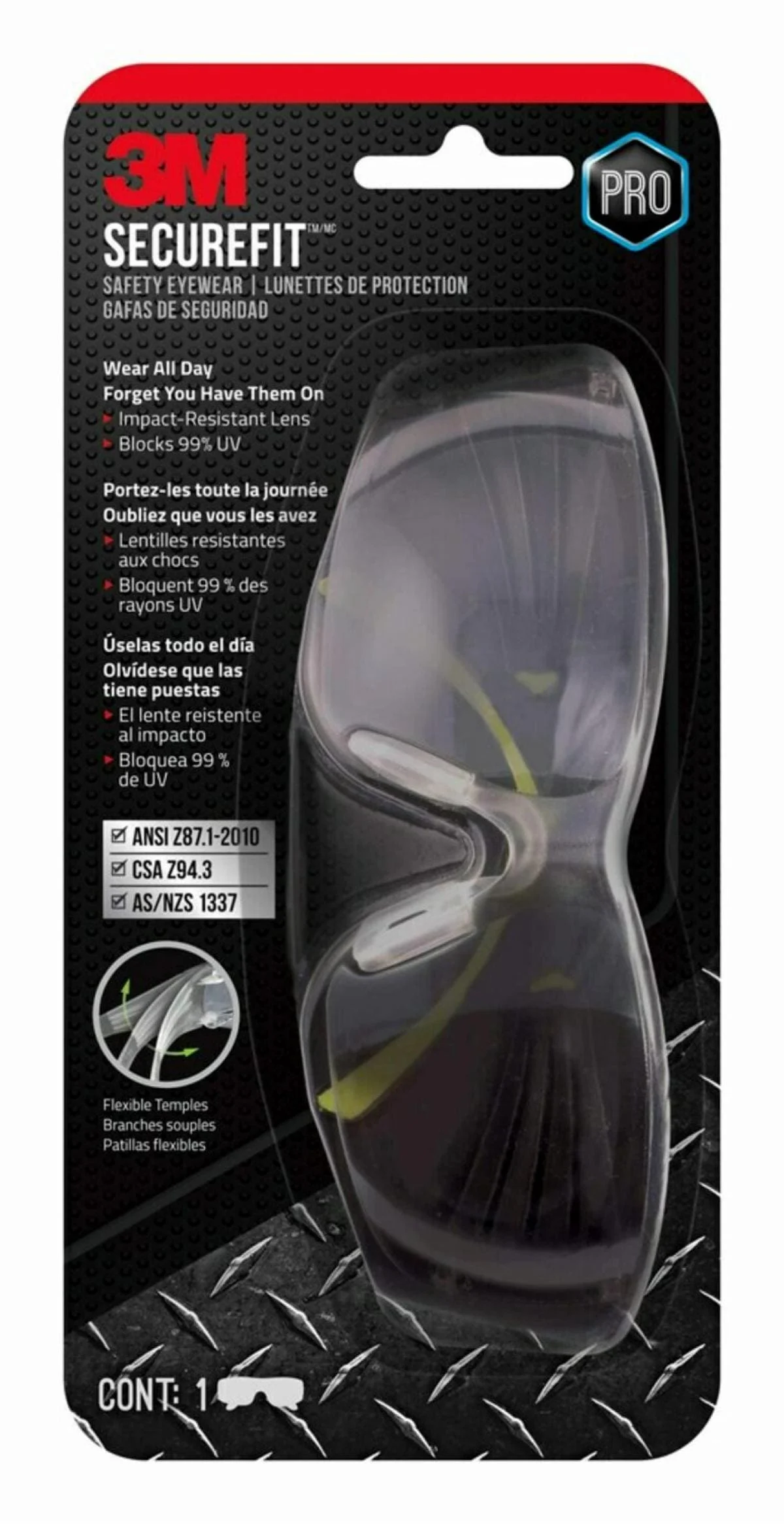 3M™ SecureFit™ 400 Indoor/Outdoor Eye Protection SF400M-WV-6-PS, Mirror, Anti-Scratch