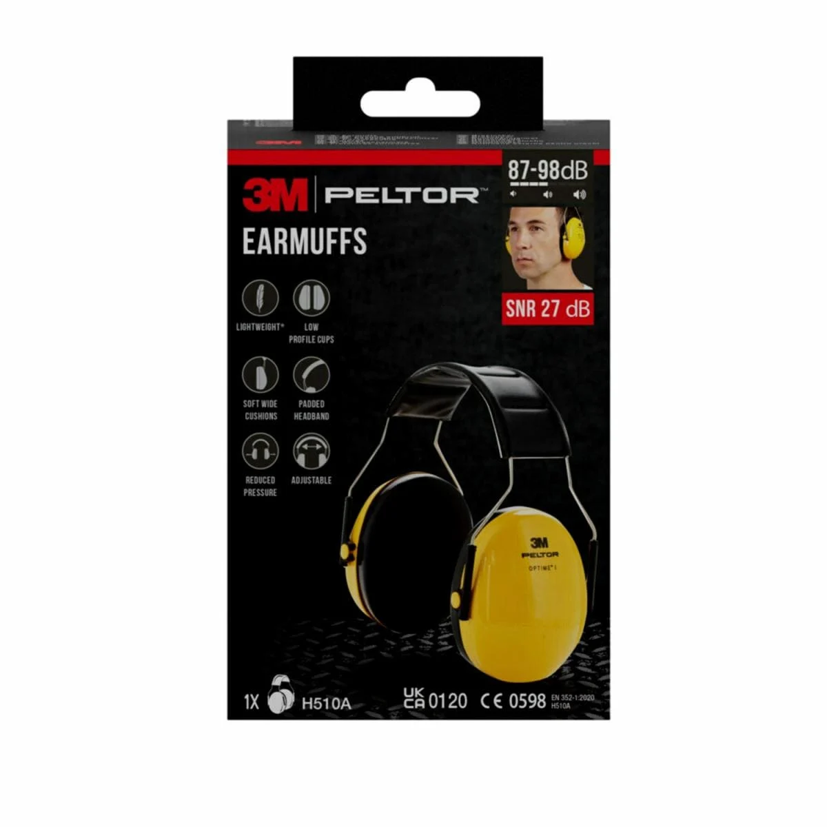 Casque anti-bruit 3M™ PELTOR™ Optime™ I H510A, SNR 27 dB, jaune