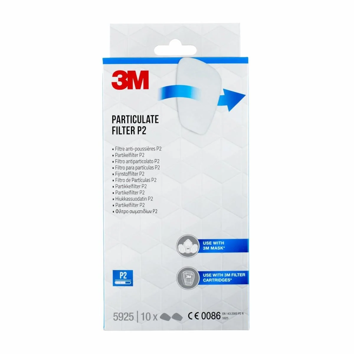 Filtre anti-poussières 3M™ 5925, P2, pour séries 6000 et 6500, 10 PR par paquet