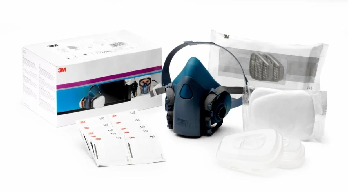 Kit de démarrage avec demi-masque réutilisable 3M™, filtre A1P2 R, masque taille moyenne, 06772