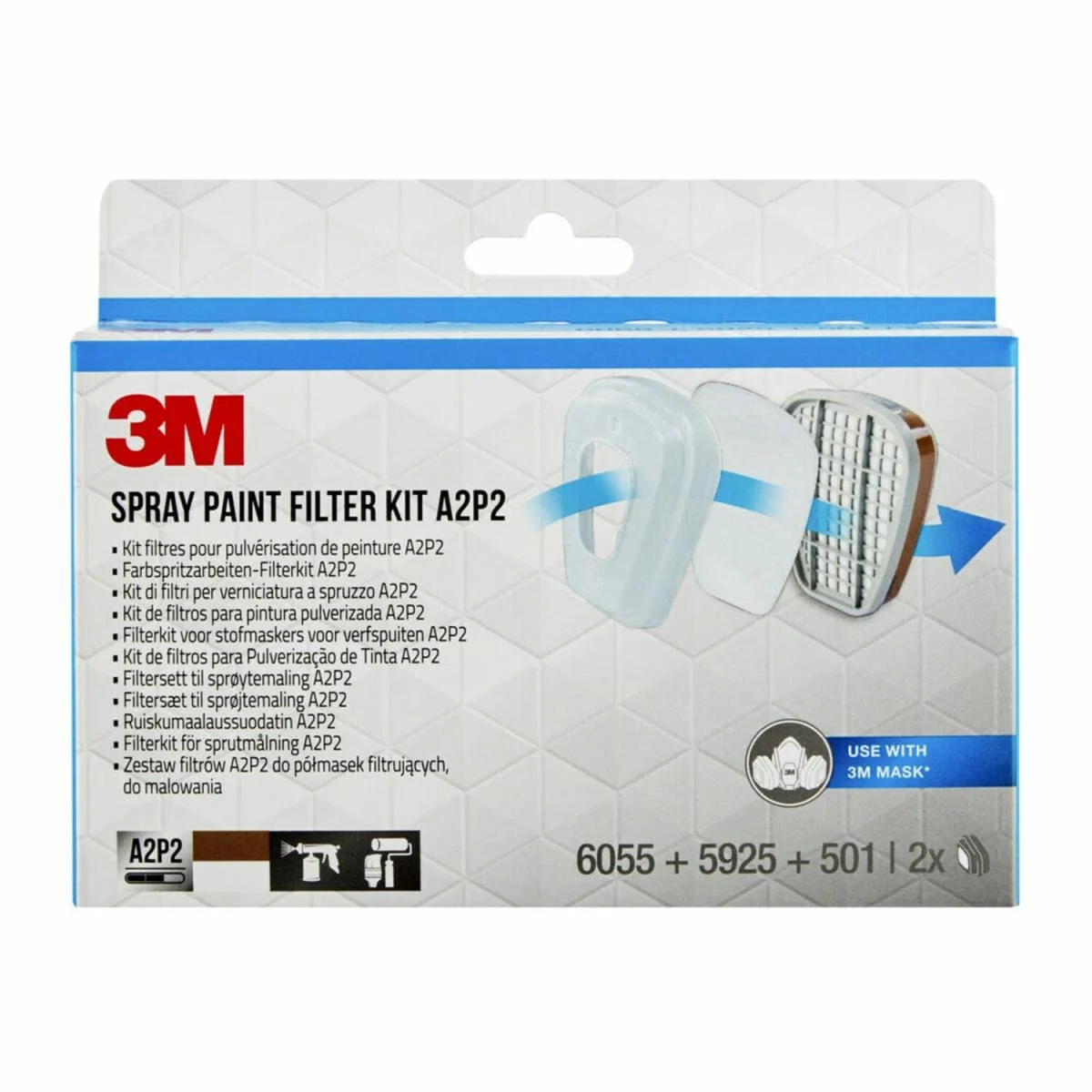 Kit de filtre pour pulvérisation de peinture 3M™, 6002PRO1, A2P2, 1 jeu