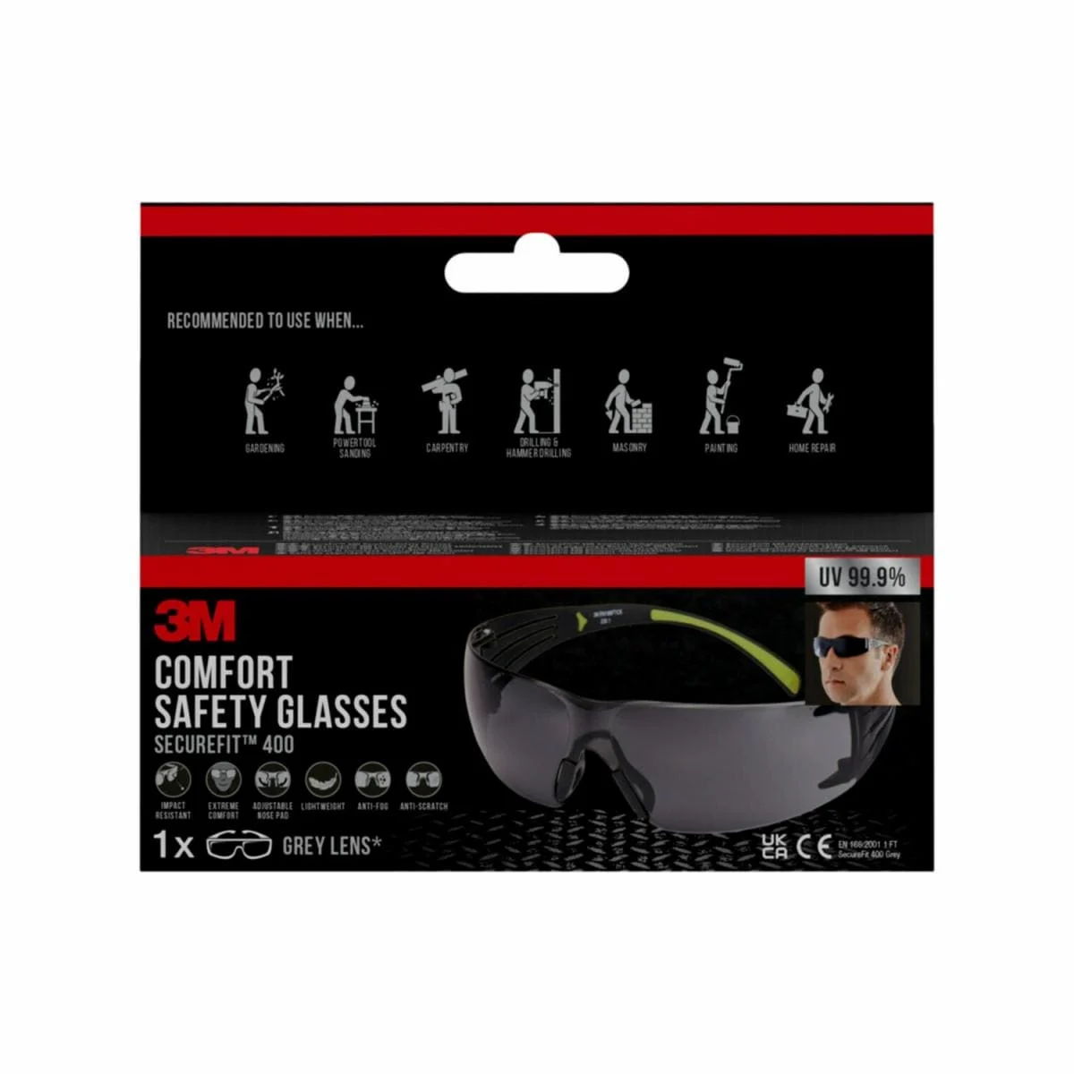 Lunettes de sécurité 3M™ SecureFit™ 400, verre gris