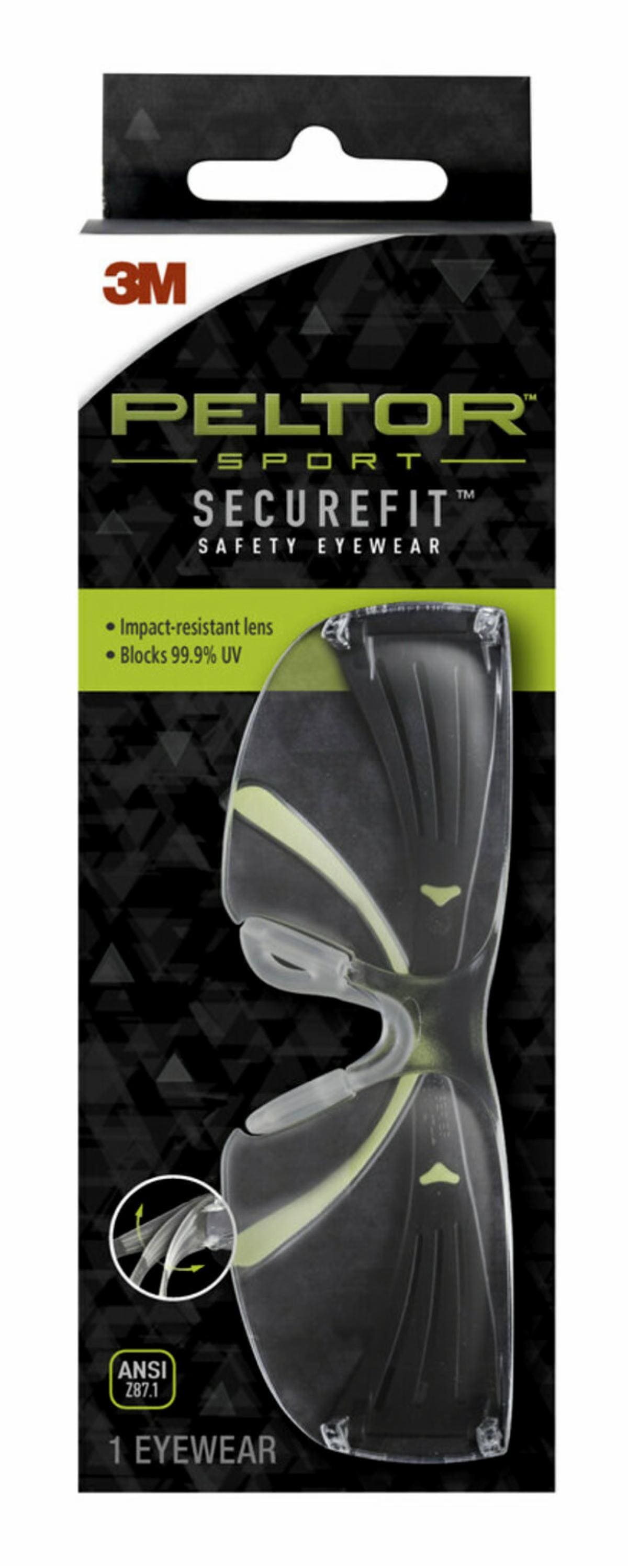 Peltor™ Sport SecureFit™ Safety Eyewear SF400-PC-9, Clear/AF Lens, 9 ea/cs