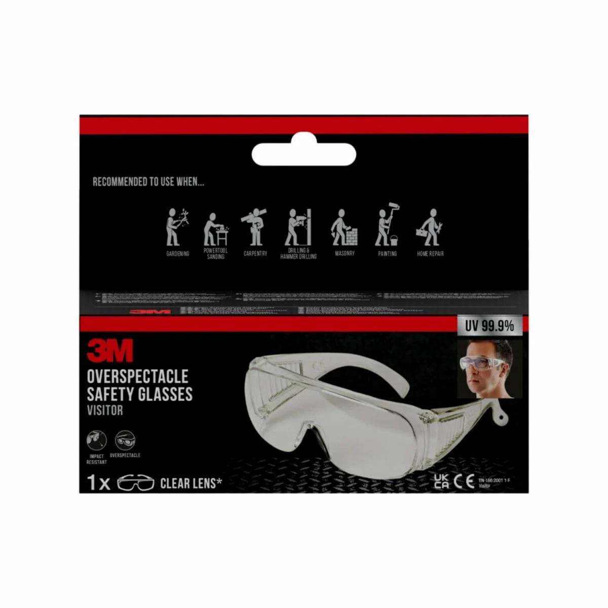 Surlunettes de sécurité 3M™ Visitor, verre transparent