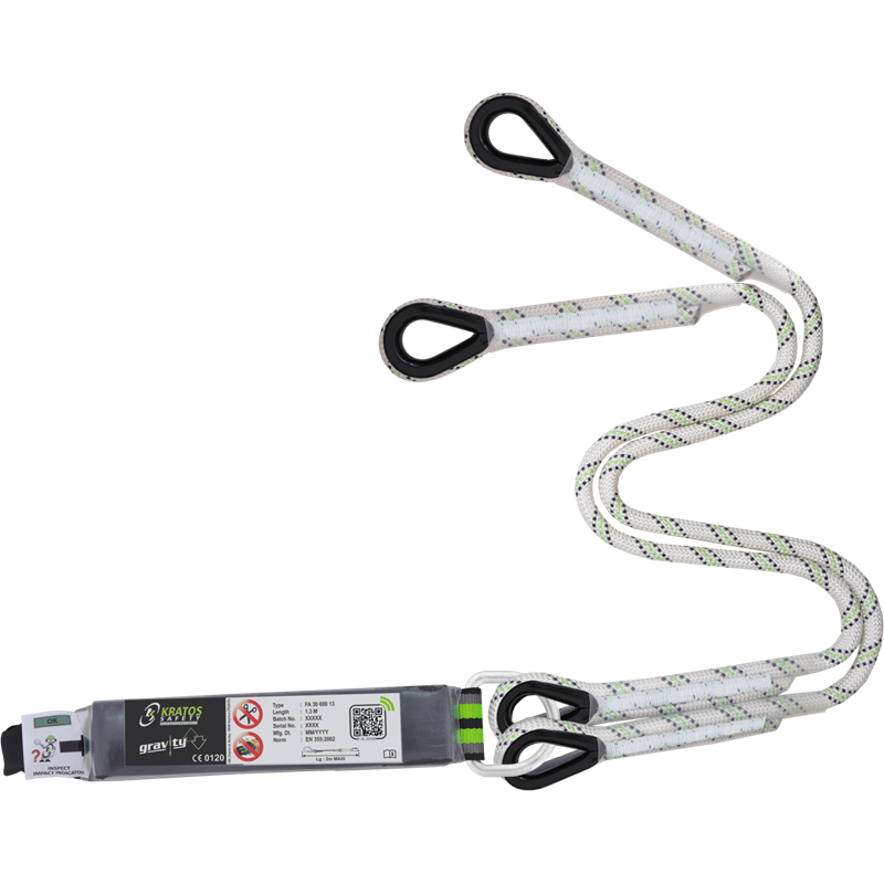 HOPE - Forked energy absorbing kernmantle rope lanyard - without connector