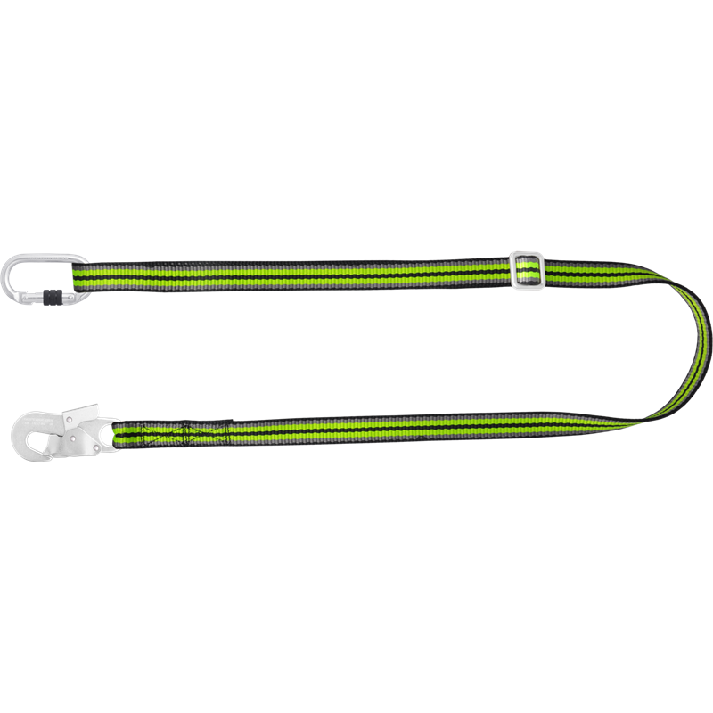 Work Positioning Webbing Lanyard with ring adjuster