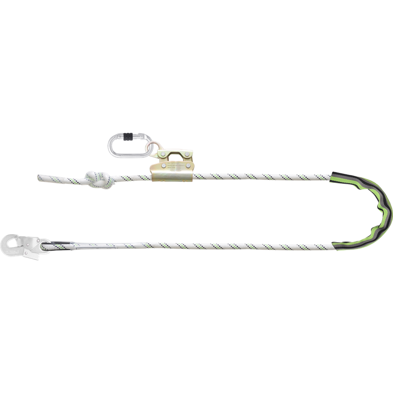 Work Positioning Kernmantle Rope Lanyard with grip adjuster