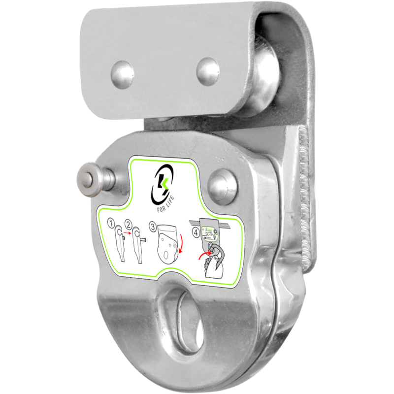 Navette ouvrable sur roulettes pour ligne de vie horizontale câble KS-Line (KS 4000)
