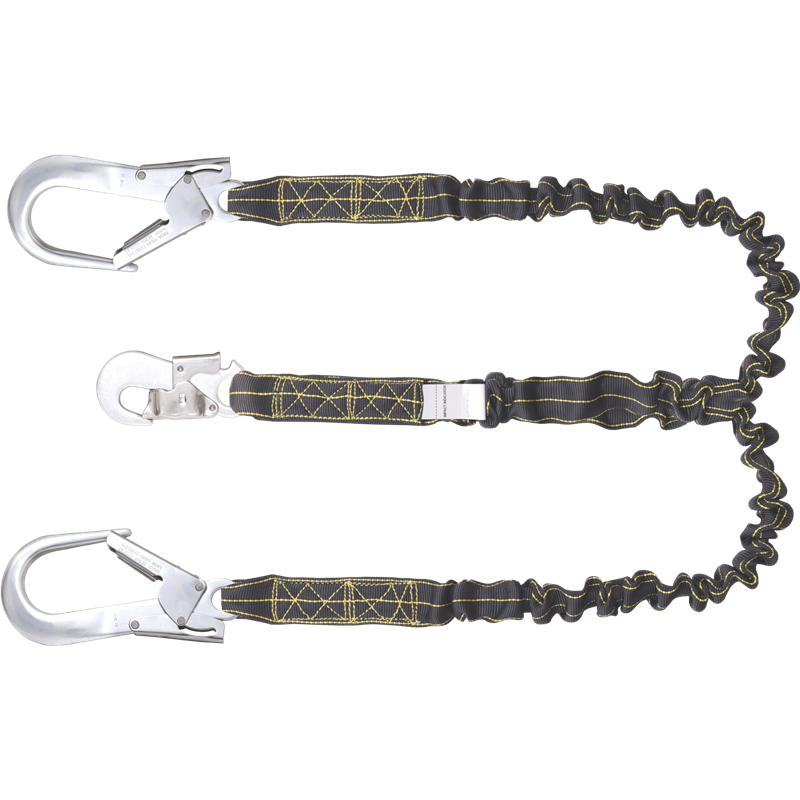 REVOLTA - Longe fourche avec absorbeur d'énergie extensible et mousquetons à verrouillage automatique