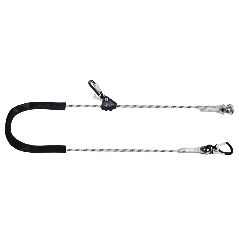 SKALA, Longe de maintien au travail, corde tressée anti-abrasion lg. 10 m, tendeur et connecteurs aluminium