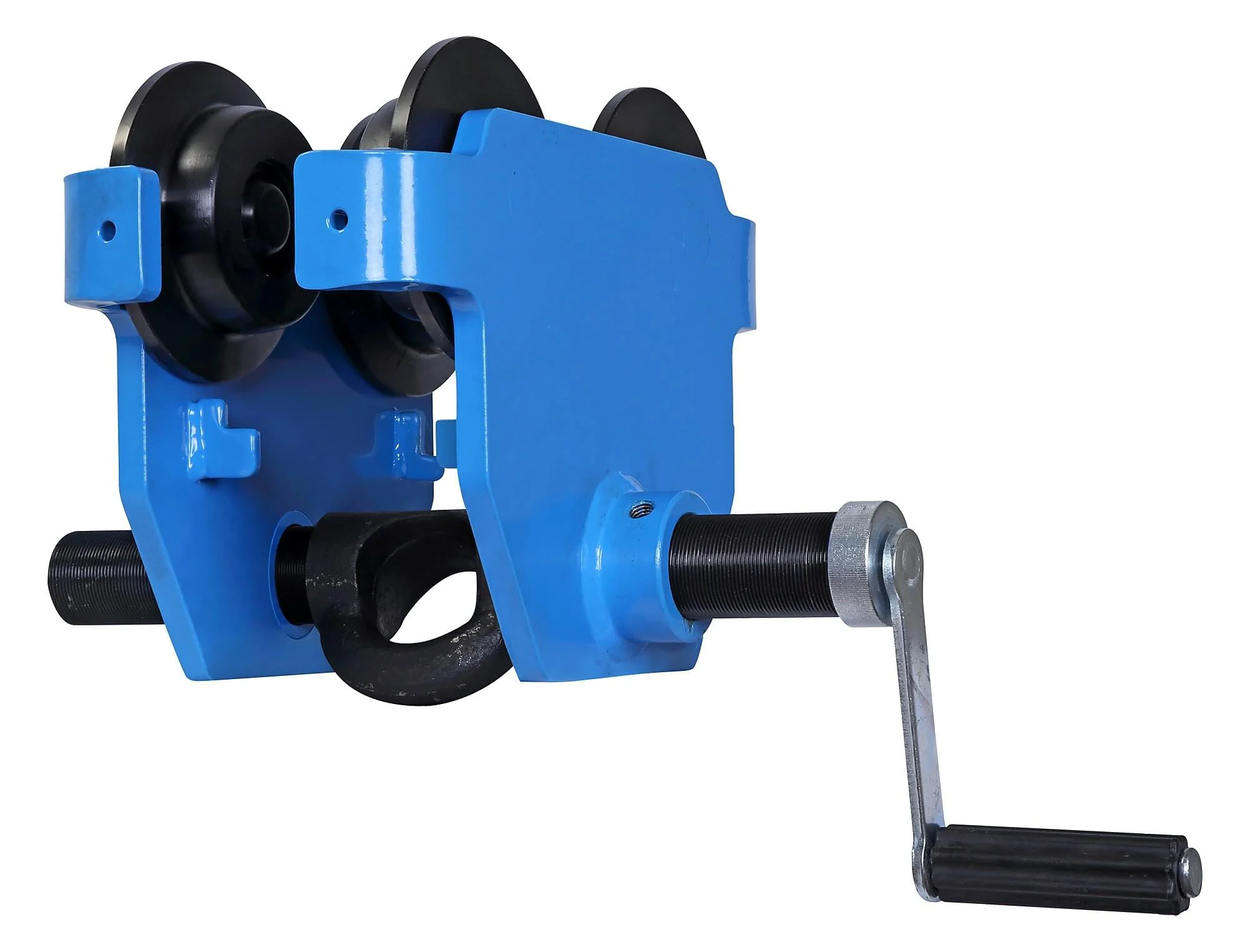 Corso Overhead Push Trolleys - Flange Adjustment with Crank and Extended Hanging Bar