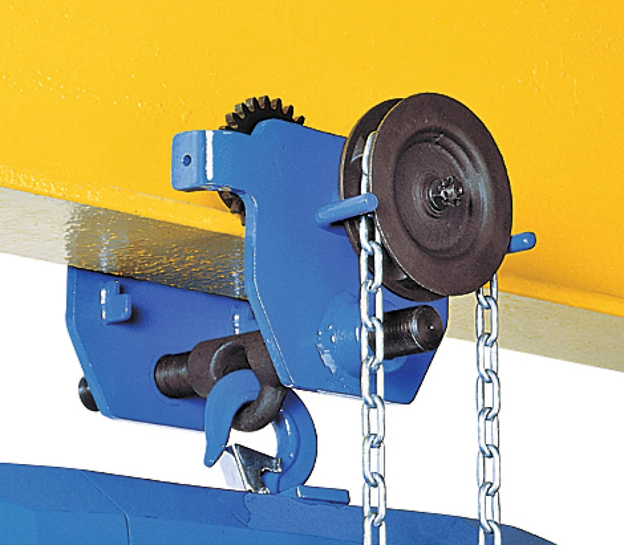 corso® Geared Trolleys with 8 ft. Hand Chain - Flange Adjustment with Crank