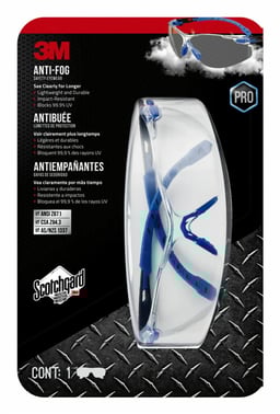 3M™ Anti-Fog Goggle with Scotchgard™ Protector 47210H1-VDC-PS, Black/Blue, Clear Lens, 5/cs
