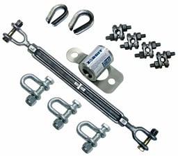 3M™ DBI-SALA® Metal Horizontal Lifeline Energy Absorber with Hardware Kit 7401033, 3 Shackles, Turnbuckle, Cable Clips