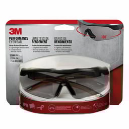 3M™ Performance Eyewear Wrap-Around Protection, Black/Red, Gray Lens