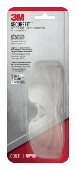 3M™ SecureFit™ 200 Eyewear Anti-Fog, Clear, Clear Lens