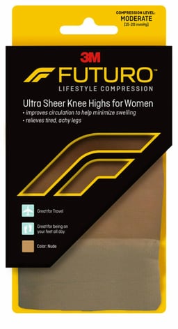 FUTURO™ Ultra Sheer Knee Highs for Women, Moderate Compression