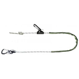 ASTRA - Longe de maintien au travail, corde tressée lg. 2 m, tendeur et connecteurs aluminium