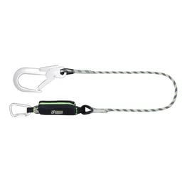 CURIOSITY-S - Longe en corde tressée avec absorbeur d’énergie et connecteurs aluminium, lg. 1 m