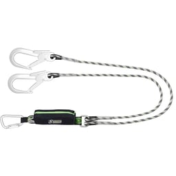 CURIOSITY-S - Longe fourche en corde tressée avec absorbeur d’énergie et connecteurs aluminium, lg. 1,50 m