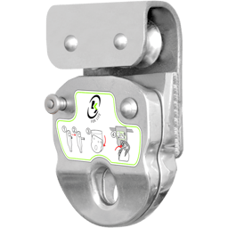 Navette ouvrable sur roulettes pour ligne de vie horizontale câble KS-Line (KS 4000)