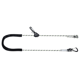 SKALA, Longe de maintien au travail, corde tressée anti-abrasion lg. 4 m, tendeur et connecteurs aluminium