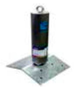 Potelets d'ancrage galvanisés avec protection thermique - plaque de base pour faîtage de toiture 350 x 370 mm.